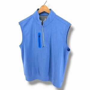 JOHNNIE-O DENNY PREP-FORMANCE 1/4 ZIP GOLF VEST MENS MEDIUM BAJA BLUE